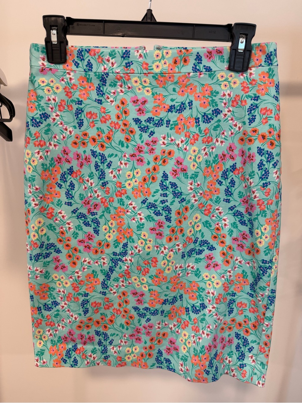J. Crew seafoam Green Floral Pencil Skirt